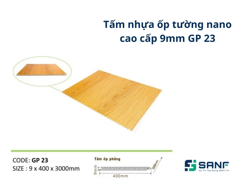 Tấm nhựa ốp tường nano GP 23 màu vàng phù hợp với không gian nhà bếp, phòng ăn