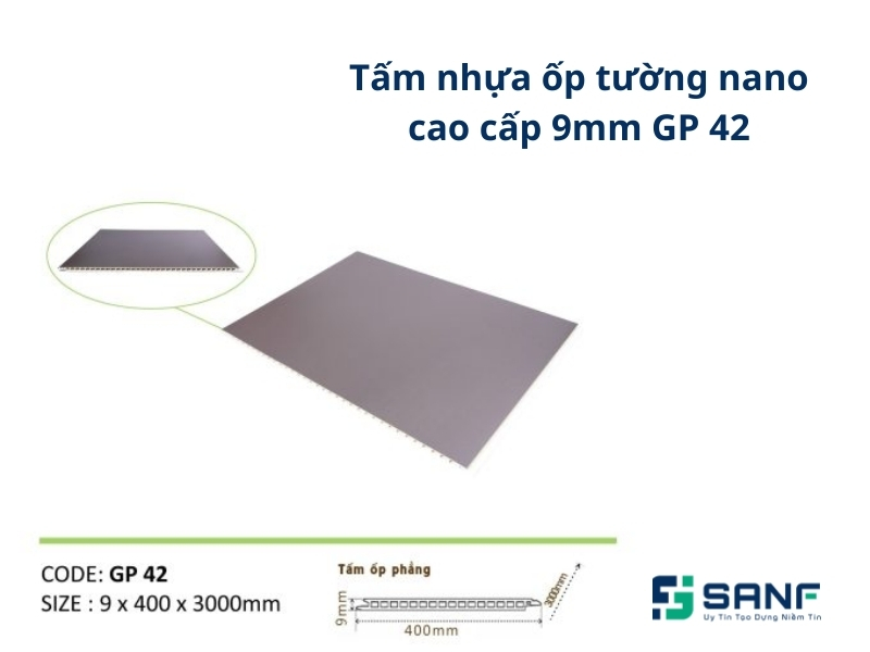 Tấm nhựa ốp tường nano GP 42 dành cho phòng khách, phòng ngủ