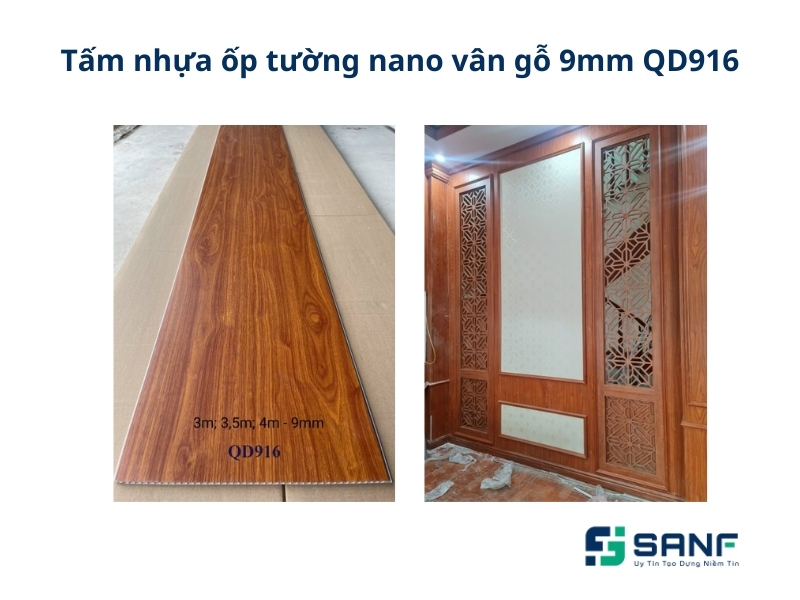 Mẫu vân gỗ QD916 phổ biến với các loại vách ngăn trong biệt thự