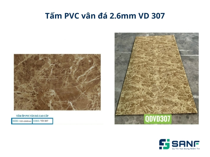 Tấm nhựa PVC vân đá VD 307 dành cho công ty, văn phòng