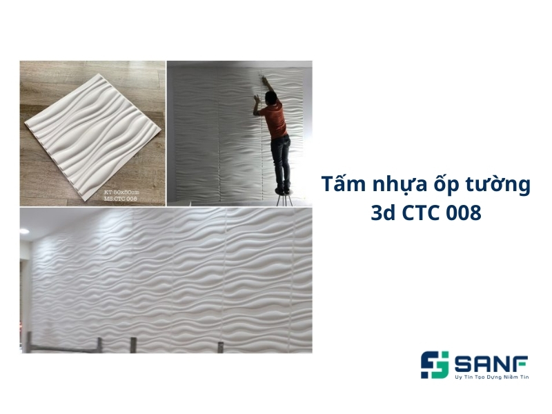 Tấm nhựa ốp tường 3D CTC 008 dành cho căn hộ cao cấp