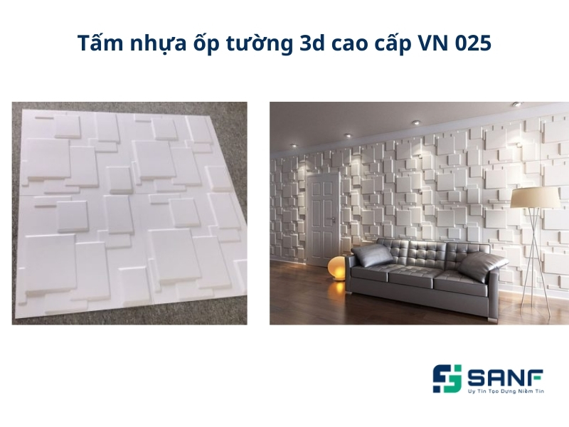 Tấm nhựa ốp tường 3D VN 025 dành cho phòng khách